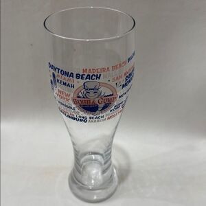 Bubba Gump Shrimp Co Restaurant White Blue Orange 20 Oz Beer Bar Cocktail Glass